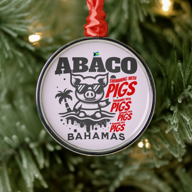 Ornement En Métal Bahamas Souvenir Cadeau : Abaco Bahamas Pigs de na (Arbre)