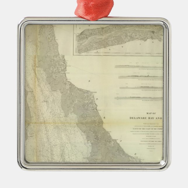 Ornement En Métal Baie de Delaware composée, rivière (Devant)