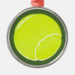 Ornement En Métal balle de tennis jaune