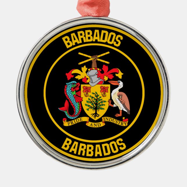 Ornement En Métal Barbados Round Emblem (Devant)