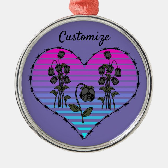 Ornement En Métal Barbed Wire Heart (Devant)