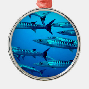 Ornement En Métal barracuda plongée mer profonde océan eau tropicale