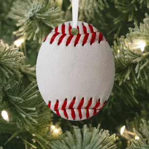 Ornement En Métal Baseball et Softball Couture Rouge