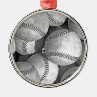 Ornement En Métal Baseball noir et blanc