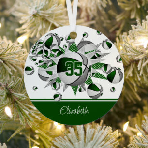 Ornement En Métal basket gris vert étoiles personnalisées