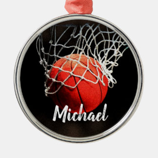 Ornement En Métal Basketball Artework Votre nom Personnalisé