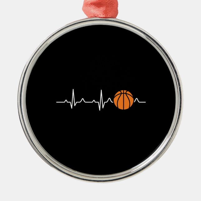 Ornement En Métal Basketball Heartbeat (Devant)