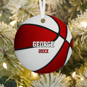Ornement En Métal basketball souvenir rouge blanc