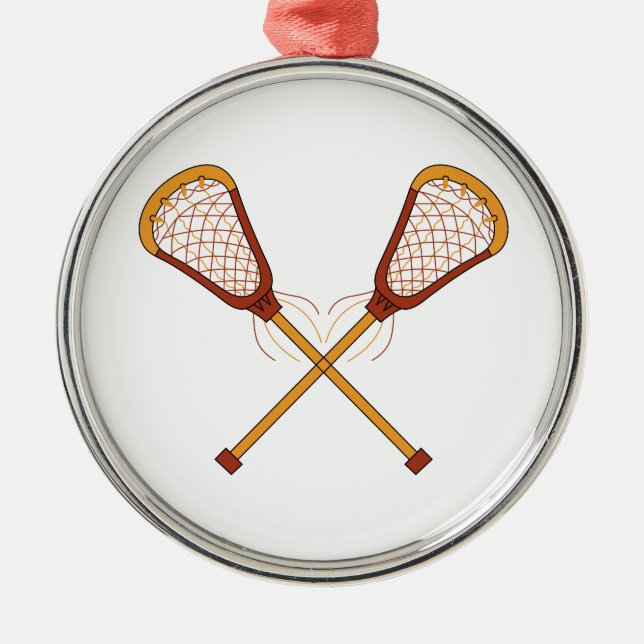 Ornement En Métal Bâtons de lacrosse (Devant)