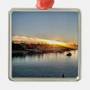 Ornement En Métal Beau coucher de soleil au port de Balboa Island