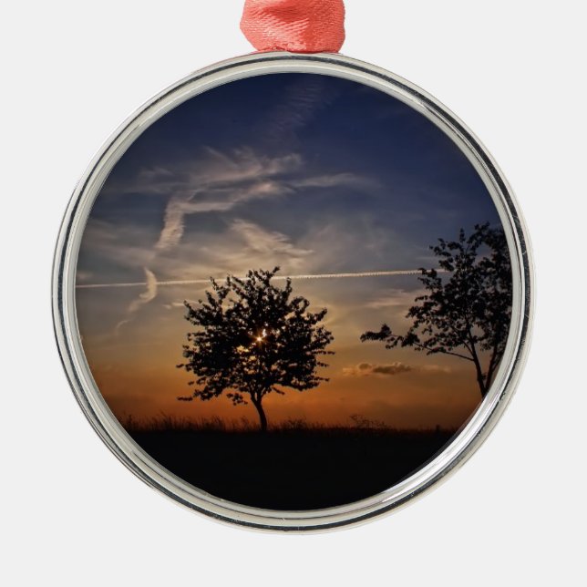 Ornement En Métal Beau coucher de soleil paysage Pittoresque Art pho (Devant)