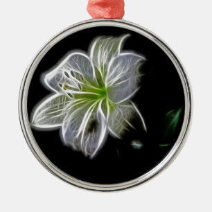 Ornement En Métal Beauté de la nature de la fleur de lys blanc
