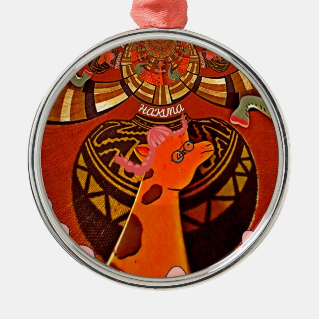 Ornement En Métal Beautiful Amazing Giraffe love safari (Devant)