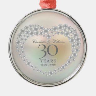 Ornement En Métal Beautiful Pearl 30th Anniversary