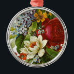 Ornement En Métal Beautiful Romantic Summer Bouquet with Red Rose<br><div class="desc">Personnalize this vend pour un jour de Mother's.</div>