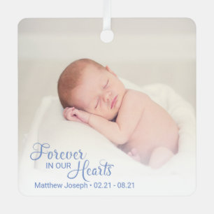 Ornement En Métal Bébé commémoratif Photo pour toujours dans nos cœu