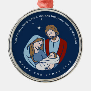 Ornement En Métal Bébé Jésus Nativité Scène Noël