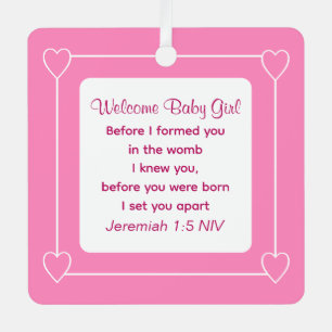 Ornement En Métal Belle Bible Baby shower Verse Parti rose Favoriser