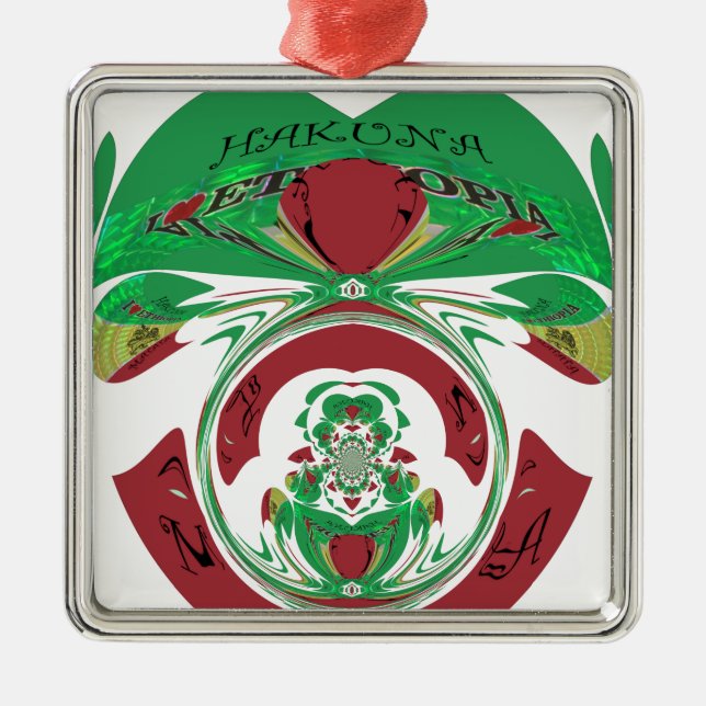 Ornement En Métal Belle Ethiopie Belle Hakuna Matata J'aime Hea (Devant)