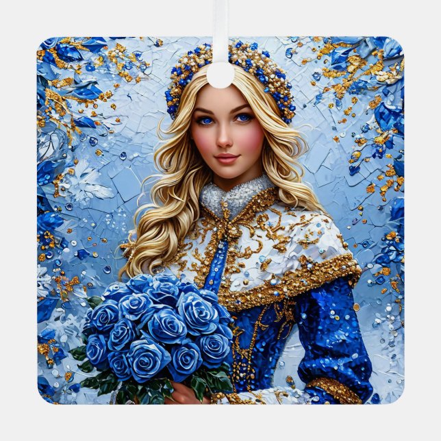 Ornement En Métal Belle Maiden à Neige (Recto)