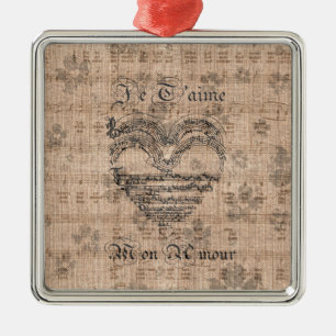 Ornement En Métal Belle musique ancienne notes coeur