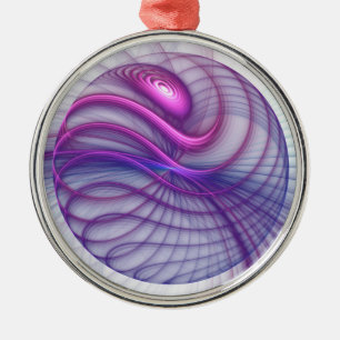 Ornement En Métal Belle Swing Moderne Art Fractal Abstrait Rose