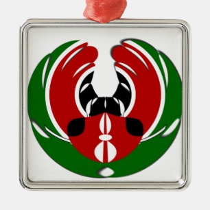 Ornement En Métal Belle Tapisserie kenyane : Drapeau kényan Papillon