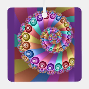 Ornement En Métal Belles couleurs arc-en-ciel Art fractal Abstrait