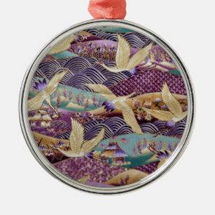 Ornement En Métal Belles grues japonaises