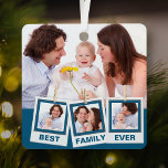 Ornement En Métal Best Family Ever Custom Instagram 4 Photo Collage<br><div class="desc">Upload your favorite photographite make your own unique personalized keepsake photo gift.</div>