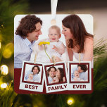 Ornement En Métal Best Family Ever Custom Instagram 4 Photo Collage<br><div class="desc">Upload your favorite photographite make your own unique personalized keepsake photo gift.</div>