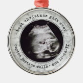 Ornement En Métal Best Gift Ever Ultrasound Baby Photo Faux Marble (Devant)