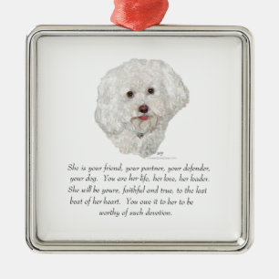 Ornement En Métal Bichon Frise Souvenir FEMELLE