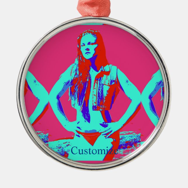 Ornement En Métal Bikini à tête rouge Thunder_Cove (Devant)