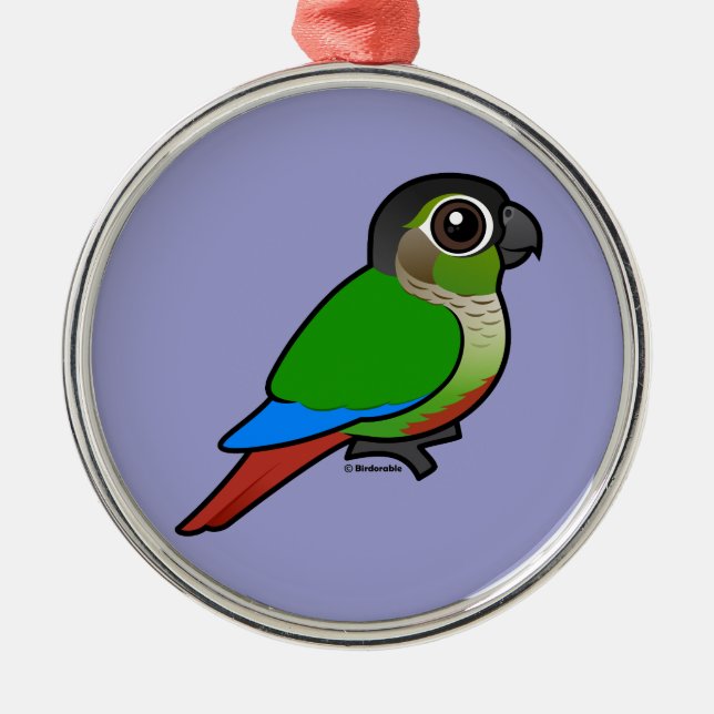 Ornement En Métal Birdorable Conure Vert-cheeked (Devant)