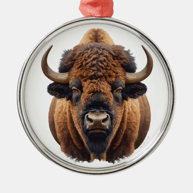 Ornement En Métal Bison / Buffle (Devant)