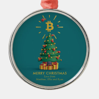 Ornement En Métal Bitcoin Joyeux Noël Cryptomonnaie Nom personnalisé