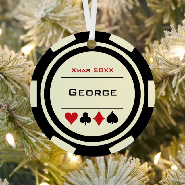 Ornement En Métal Black Off-White Las Vegas Poker Chip Noël (Insitu)