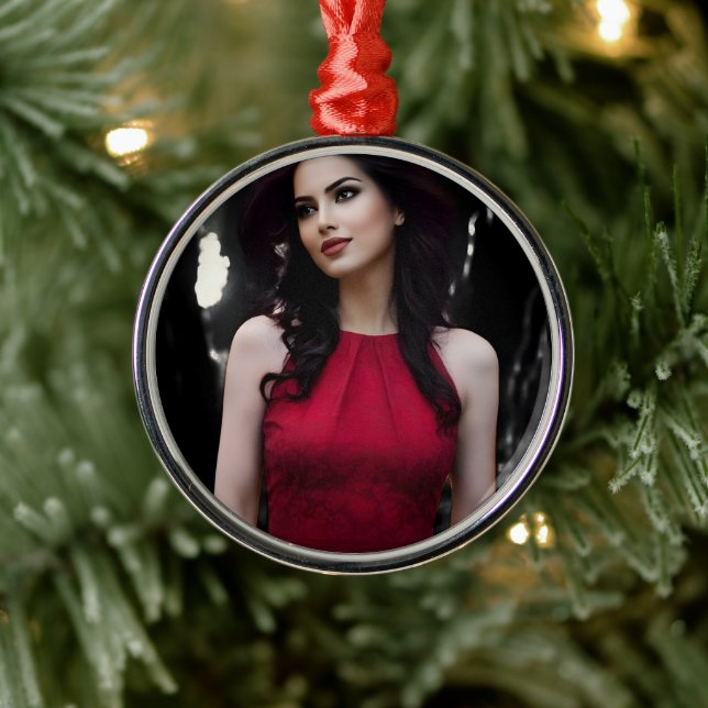 Ornement En Métal BlackWhiteRed ornament (Arbre)