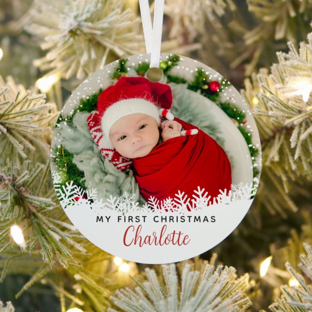 Ornement En Métal Blanche Neige Première photo rouge de Noël (Insitu)