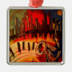 Ornement En Métal "Bleus de la Nouvelle-Orléans" par Linda