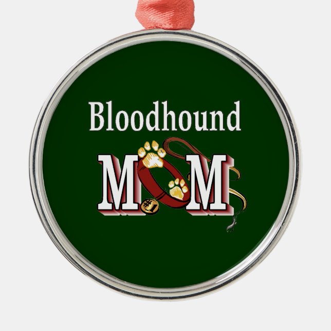 Ornement En Métal Bloodhound Maman (Devant)