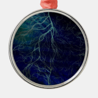 Ornement En Métal Blue Lightning Abstract Ornament