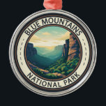 Ornement En Métal Blue Mountains National Park Australie Vintage<br><div class="desc">Design vectoriel Blue Mountains. Le parc est connu pour le belvédère d'Echo Point,  près de la ville de Katoomba,  qui offre une vue panoramique sur la vallée de Jamison et les Trois Soeurs,  une imposante formation de grès et un site autochtone sacré.</div>