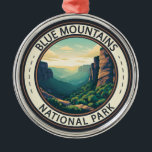 Ornement En Métal Blue Mountains National Park Australie Vintage<br><div class="desc">Design vectoriel Blue Mountains. Le parc est connu pour le belvédère d'Echo Point,  près de la ville de Katoomba,  qui offre une vue panoramique sur la vallée de Jamison et les Trois Soeurs,  une imposante formation de grès et un site autochtone sacré.</div>
