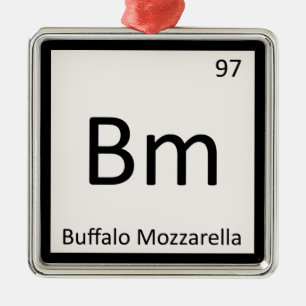 Ornement En Métal Bm - Symbole de chimie du fromage de Mozzarella de
