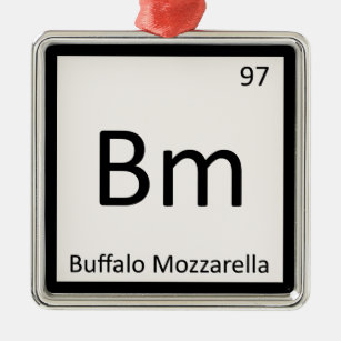 Ornement En Métal Bm - Symbole de chimie du fromage de Mozzarella de