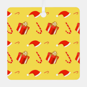 Ornement En Métal Boîte cadeau de Noël sucre de canne chapeau de Noë