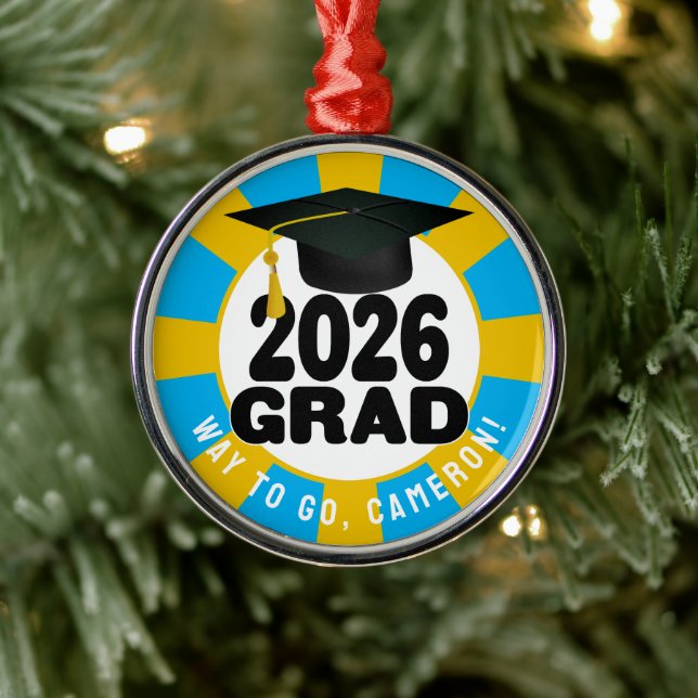 Ornement En Métal Bold Class of 2026 Graduation (Arbre)