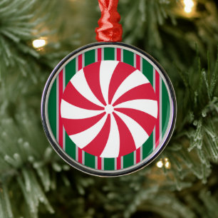 Ornement En Métal Bonbon de menthe de Noël amusant et fantaisiste